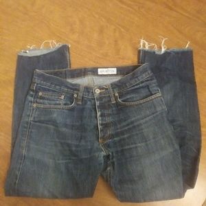 Gustin women's slim cut jeans raw edge legs